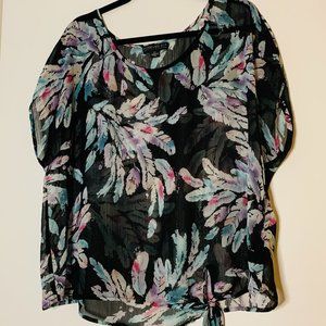 Fun Forever 21+ Side Tie Sheer Blouse